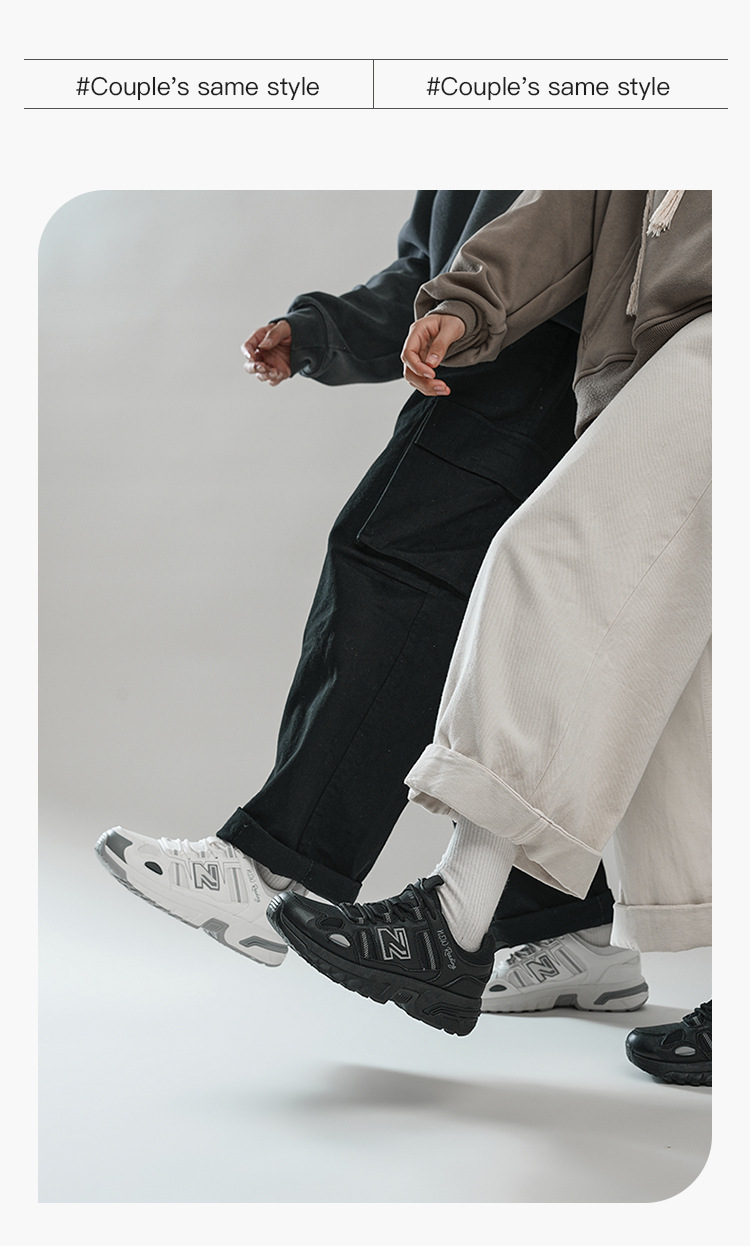 Giày sneaker nam đế dày phong cách thể thao thoáng khí — 589 Đen Trắng chi tiết 11
