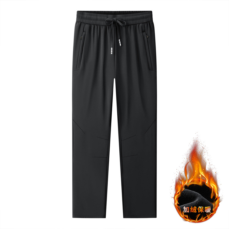 24秋冬新款复合奥粒绒情侣休闲长裤简约韩版直筒加绒裤运动冲锋裤