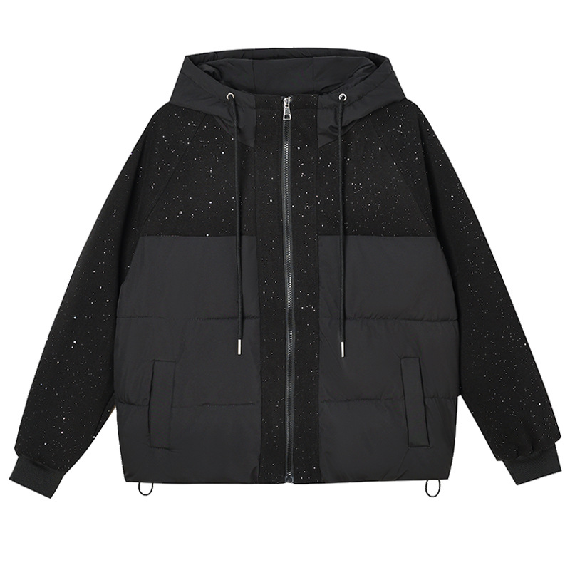 Invierno de 2025 nuevo abrigo de algodón de pluma de moda femenino exterior delgado con capuzas casuales chaqueta de algodón cálida image 5