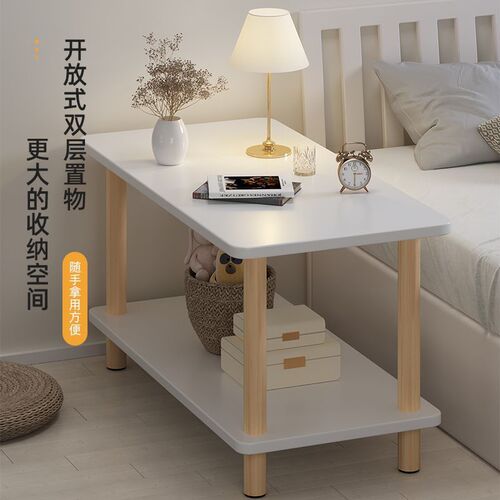 Simple and modern bedside table, rental apartment-friendly, compact and functional storage shelf for bedrooms