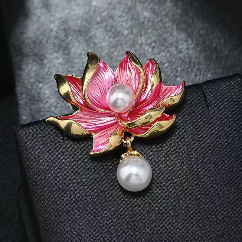Broche fleur exquise de style chinois cheongsam, accessoires de veste de vêtements haut de gamme de luxe léger, broche anti-exposition_voghion.com