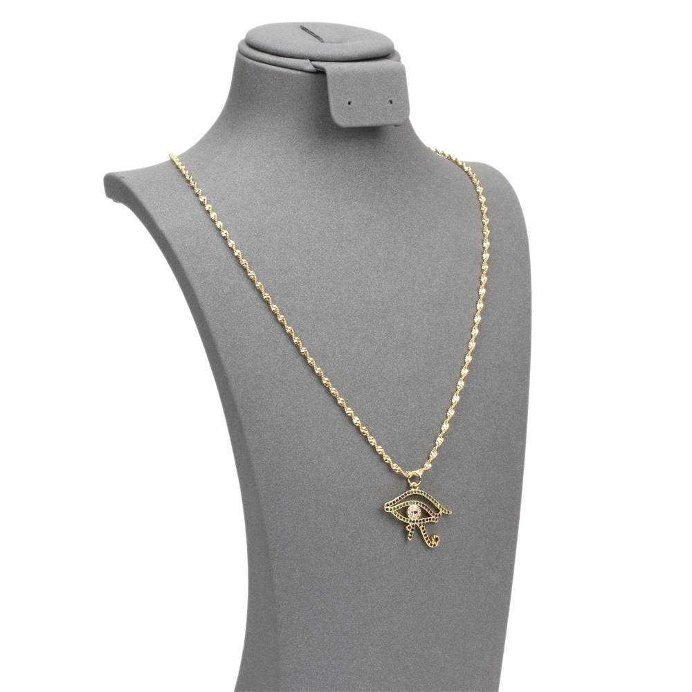 creative copper inlaid micro zircon evil eye electroplating clavicle chain