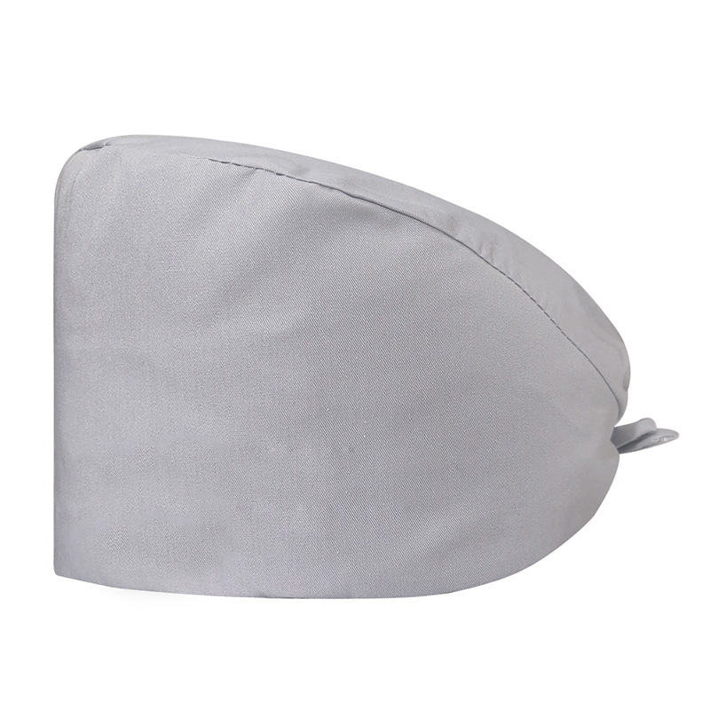 Gorro de Médico de Color Sólido en Poliéster y Algodón, Gorro Médico con Bordado de ECG, Gorro de Trabajo para Cola de Caballo Corta, Gorro Floral en Stock