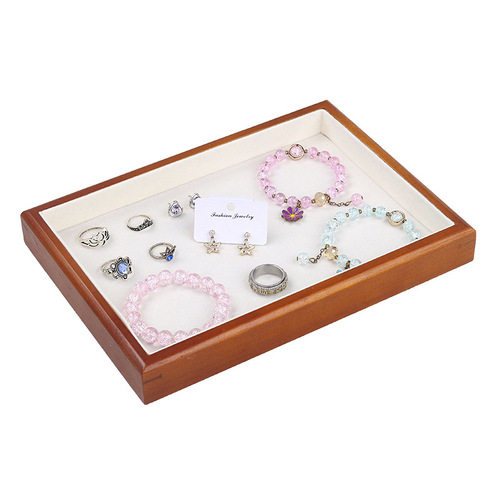 Solid wood pallet earring rack ring tray household jewelry rack storage tray bracelet rack stall jewelry display rack