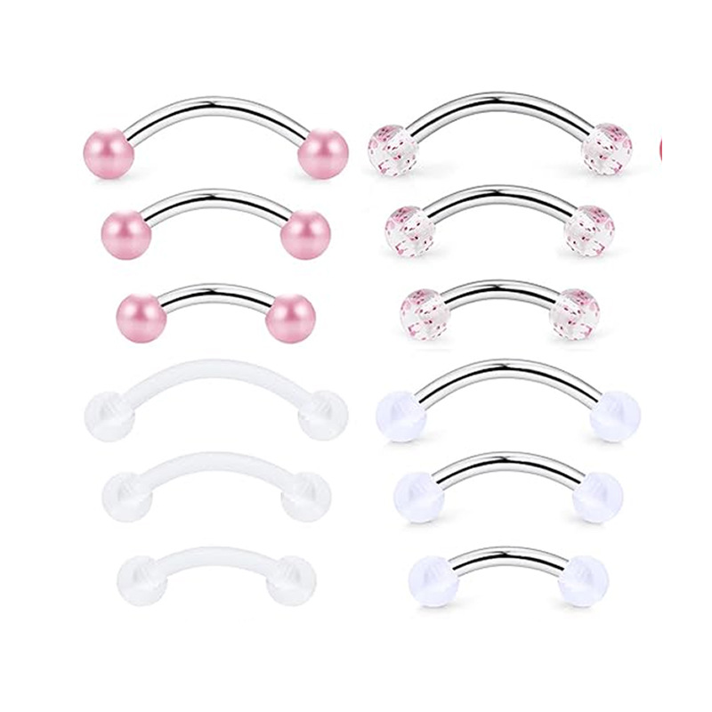 16G labret stud size and finish detail