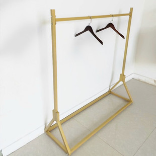 Golden Iron Clothing Rack Clothing Display Rack Floor-Standing Women's Clothing Store Hanger Clothing Store Shelf Shelf
