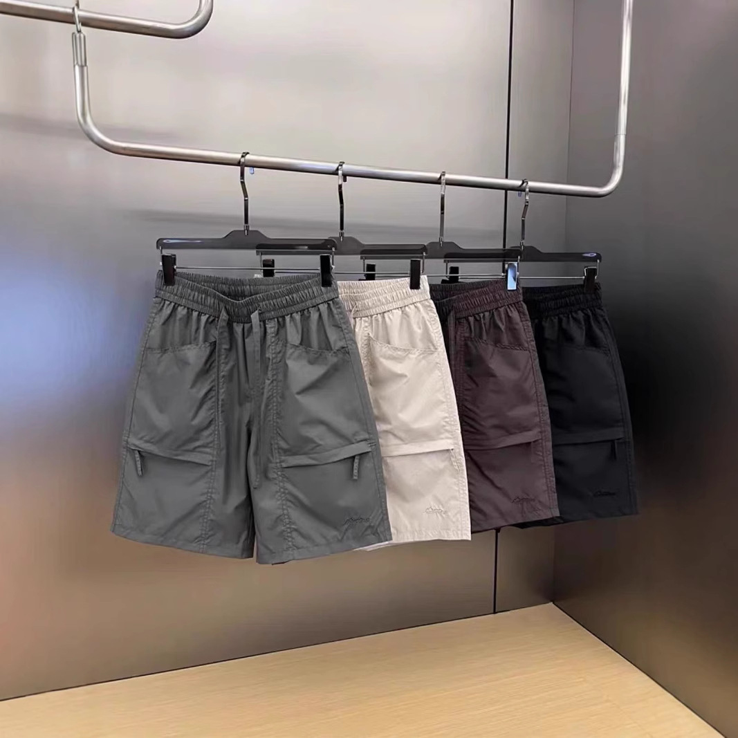 Summer Thin Military Green Cargo Shorts Men's Trendy Loose Sports Knee-Length Shorts Ice Silk Mesh Quick-Dry Mid-Length Shorts