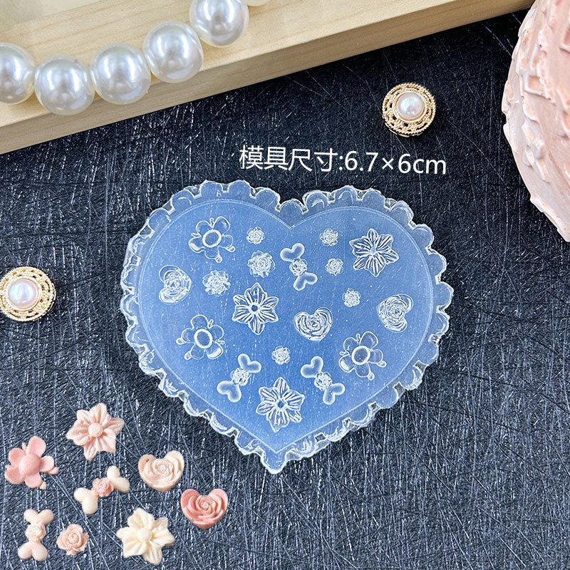 跨境爆款浮雕美甲装饰模具DIY滴胶美甲ins雕花胶蝴蝶金鱼指甲装饰|undefined