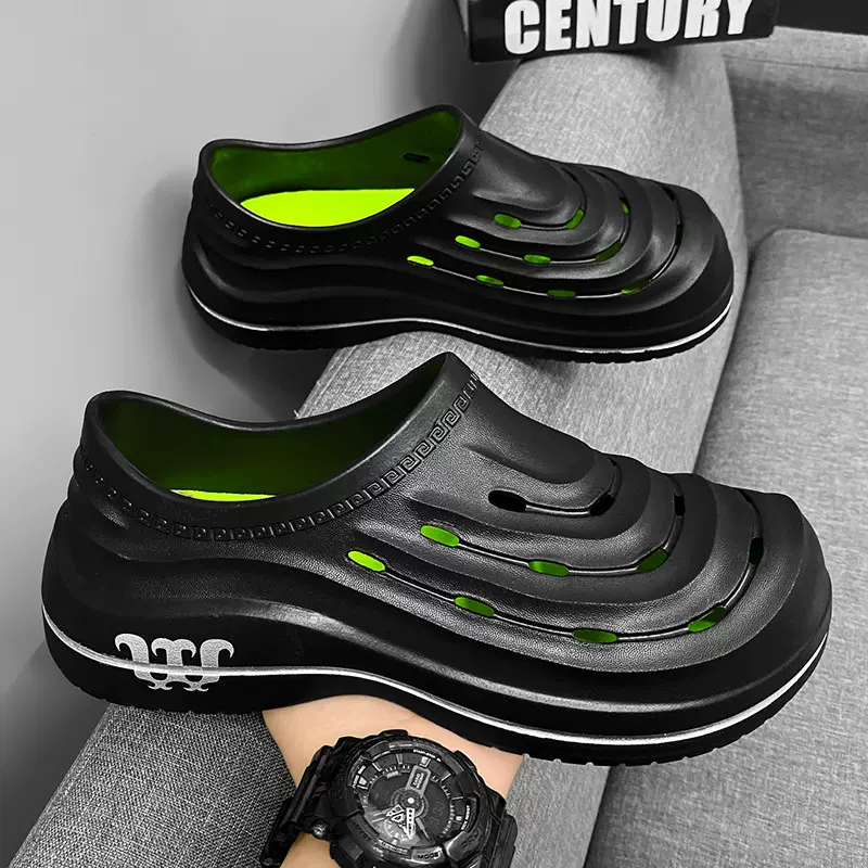 工厂现货男士凉鞋男包跟男款洞洞鞋个性街头外穿新款透气开车批发