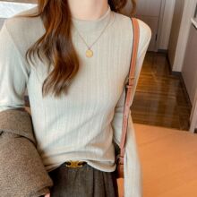 2025新款小立领打底衫女秋冬季德绒磨毛内搭高级感可外穿长袖上衣