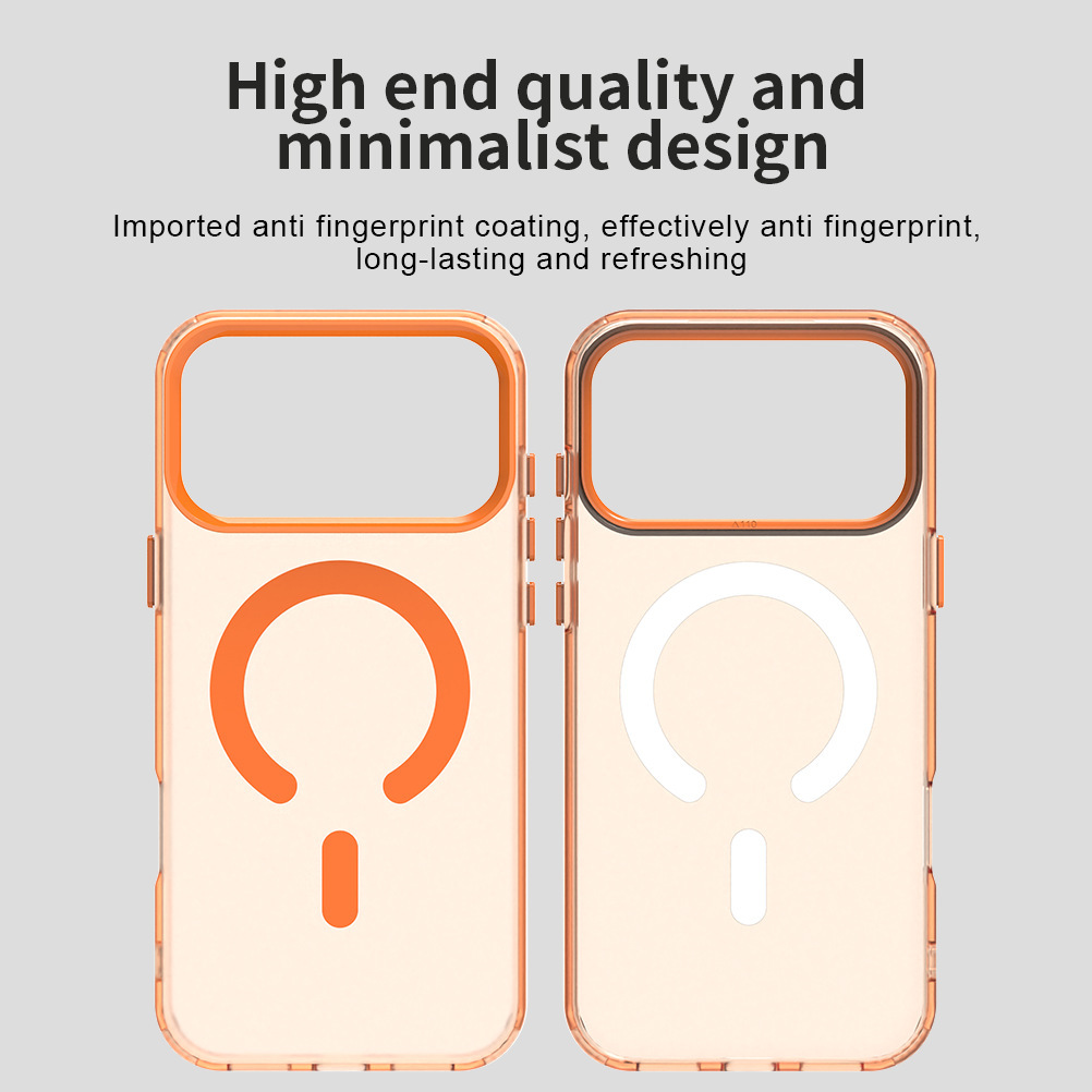 Doble capa IMD color caramelo absorción para iPhone17PROMAX teléfono móvil manzana 15 / 14 esmerilado caso anti-caída