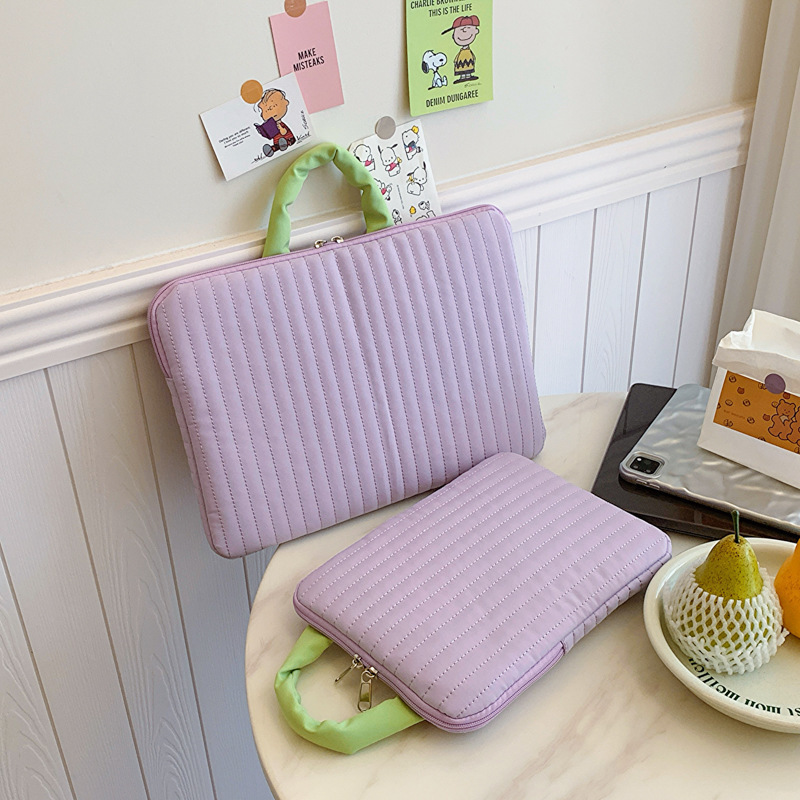 ✅ Cute Contrasting Color Portable Tablet Liner Bag Inch Laptop Protective Cover Storage