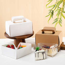 手提三角慕斯盒加厚透明开窗烘焙提拉米苏黑森林切块蛋糕打包盒