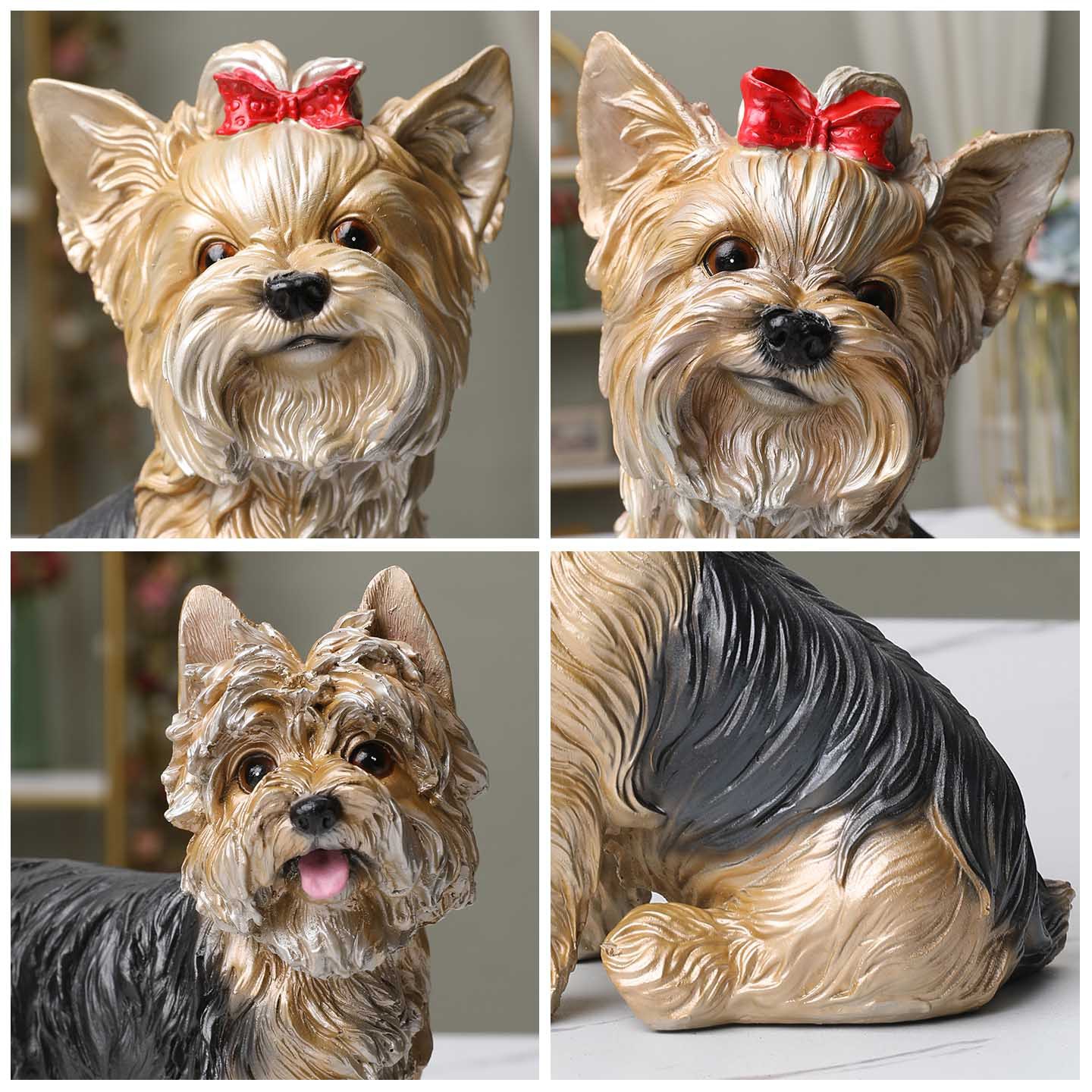 Fuente transfronteriza hogar sala de estar vinos portable decoración modelo de perro simulado regalo creativo resina Yorkshire adornos