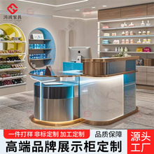 工厂定制展柜 烤漆带灯小型前台展厅 美容院陈列柜子展示柜多功能