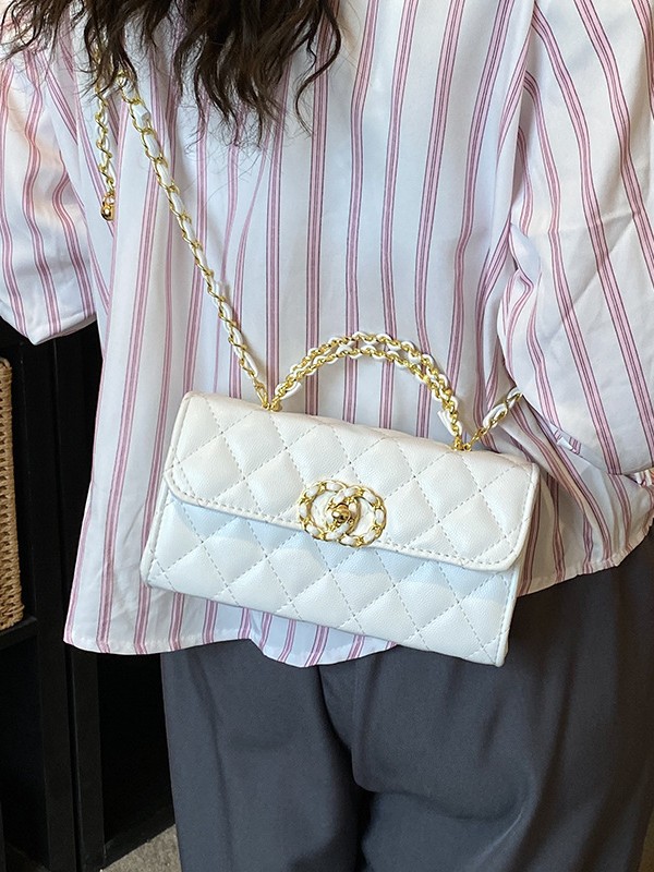Coreano de estilo universal bolso de mano de diamante pequeño bolso de mano de mujer venta en caliente transfronteriza nueva textura de alta calidad ligera cadena de lujo bolso de mano
