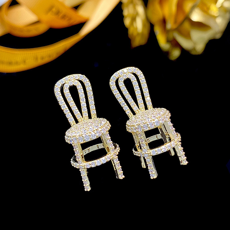 1 Pair Modern Style Cartoon Inlay Copper Zircon Ear Studs display picture 1