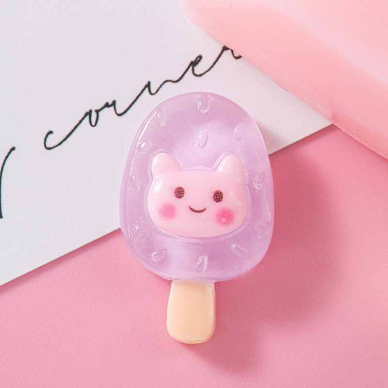 Nuevo hielo transparente simulación Popsicle resina accesorios DIY crema pegamento material al por mayor tocado decoración fresa cono de maíz
