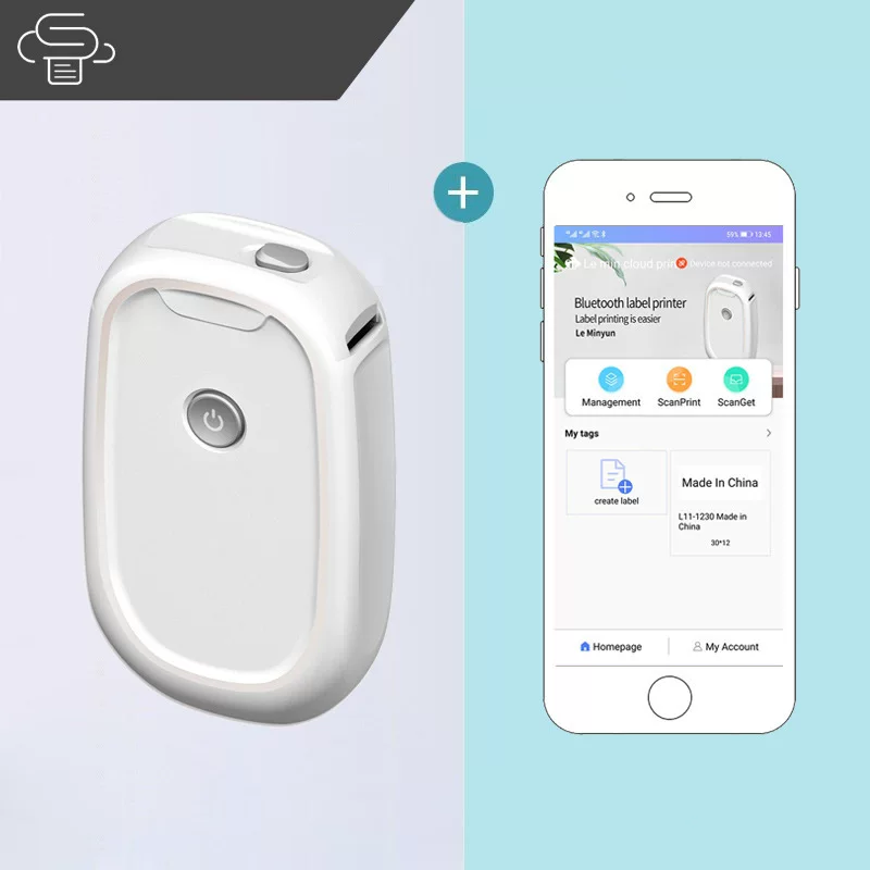 Ручной маленький принтер, наклейка, Bluetooth