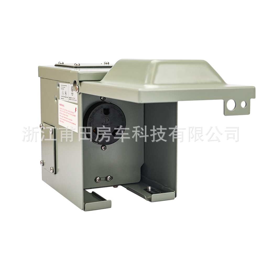 NEMA TT-30R RV电源插座箱，30A 125V 新开孔 防水 户外充电桩