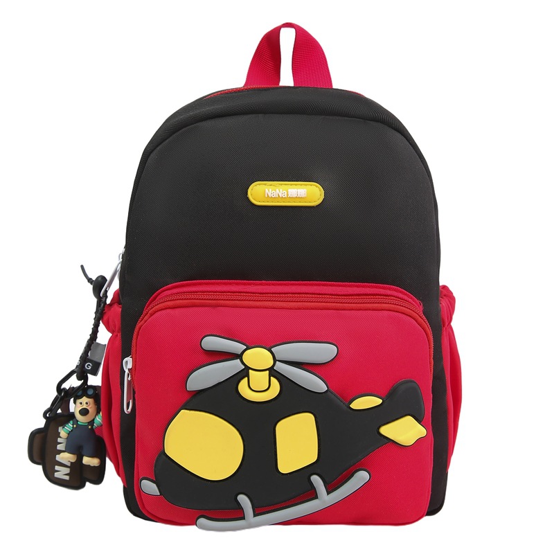 Jardín de infantes bolsas escolares de dibujos animados lindos helicópteros mochila para niños y niñas mochila pequeña de gran capacidad para niños