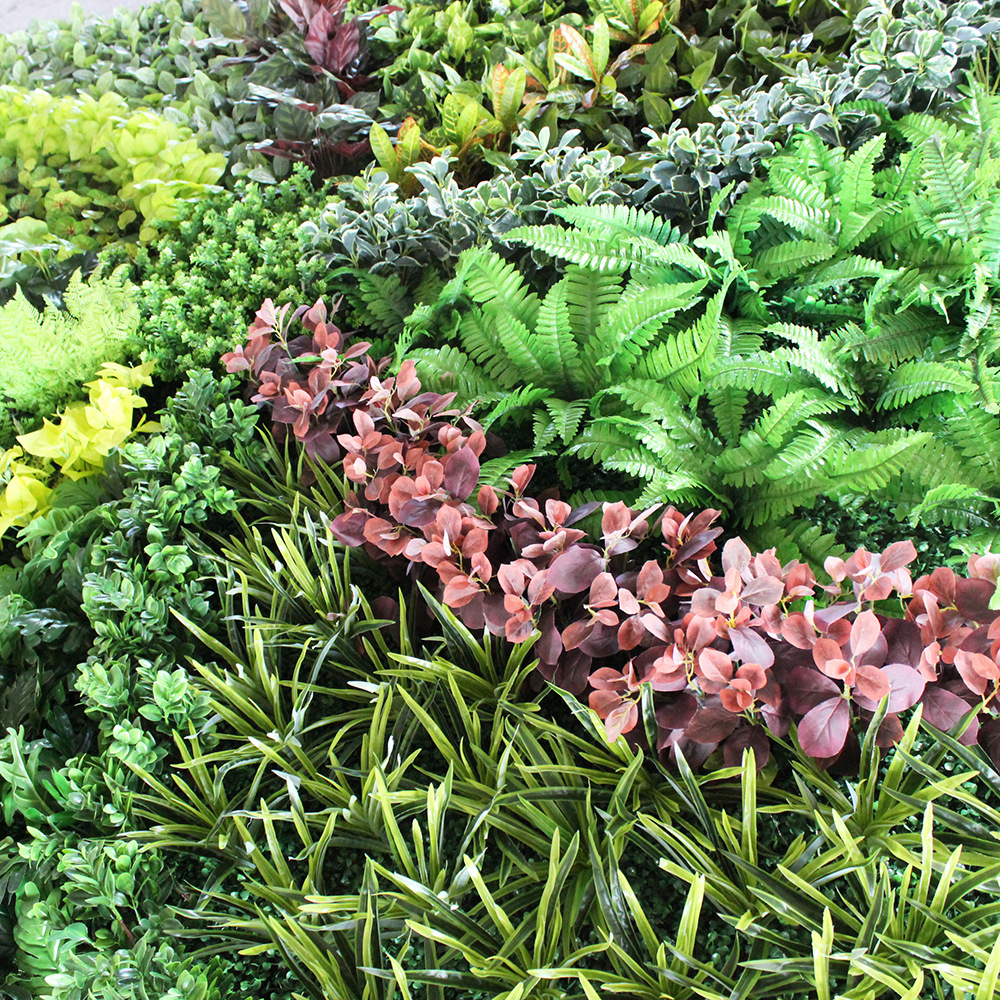 Pared de planta de simulación retardante de llama paisajismo interior y exterior pared decorativa de planta verde canal de partición de eucalipto pared de planta artificial