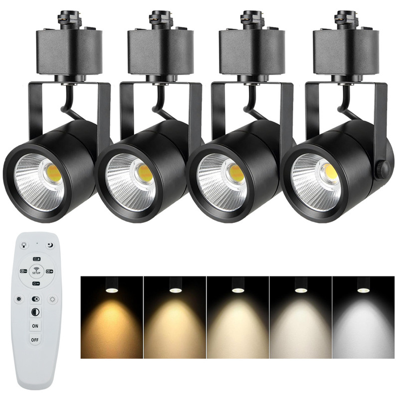 New cross-border 2.4g remote control electrodeless dimming color temperature three-wire track lamp head H-type ceiling spotlight