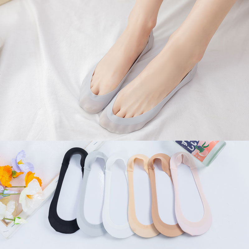 Summer thin solid color socks children ice stockings breathable low-cut shallow invisible socks do not fall with non-slip boat Socks wholesale