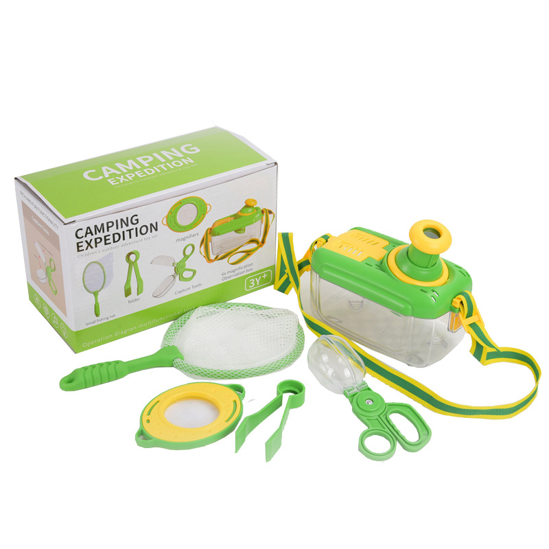 Children's Outdoor Adventureect Catching Observation Box Set With Whistle Color Box Packaging Science And Education Parent-child Interactive Toys