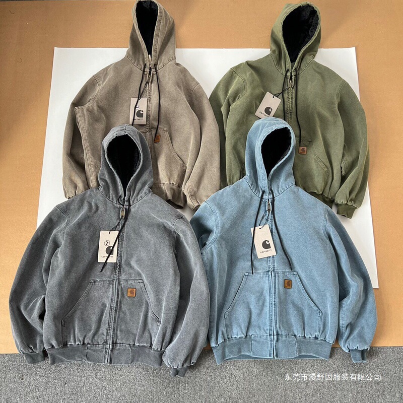 American Detroit Kaha Vintage Washed Hooded Sweatshirt Jacket Trendy Coat Washed Blue Washed Green Wear-Resistant American Detroit Kaha Vintage Washed Hooded Sweatshirt Jacket Trendy Coat Washed Blue Washed Green Wear-Resistant