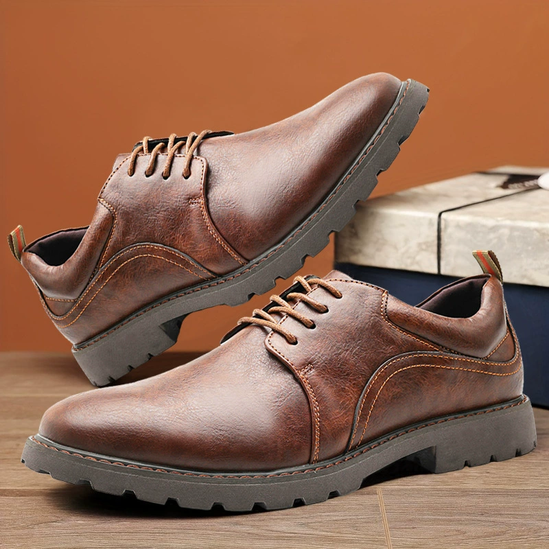 Трансграничная мужская обувь Amazon весенняя одиночная обувь мужская английская ретро кожаная обувь мужская продвинутого чувства красивая обувь оптом
