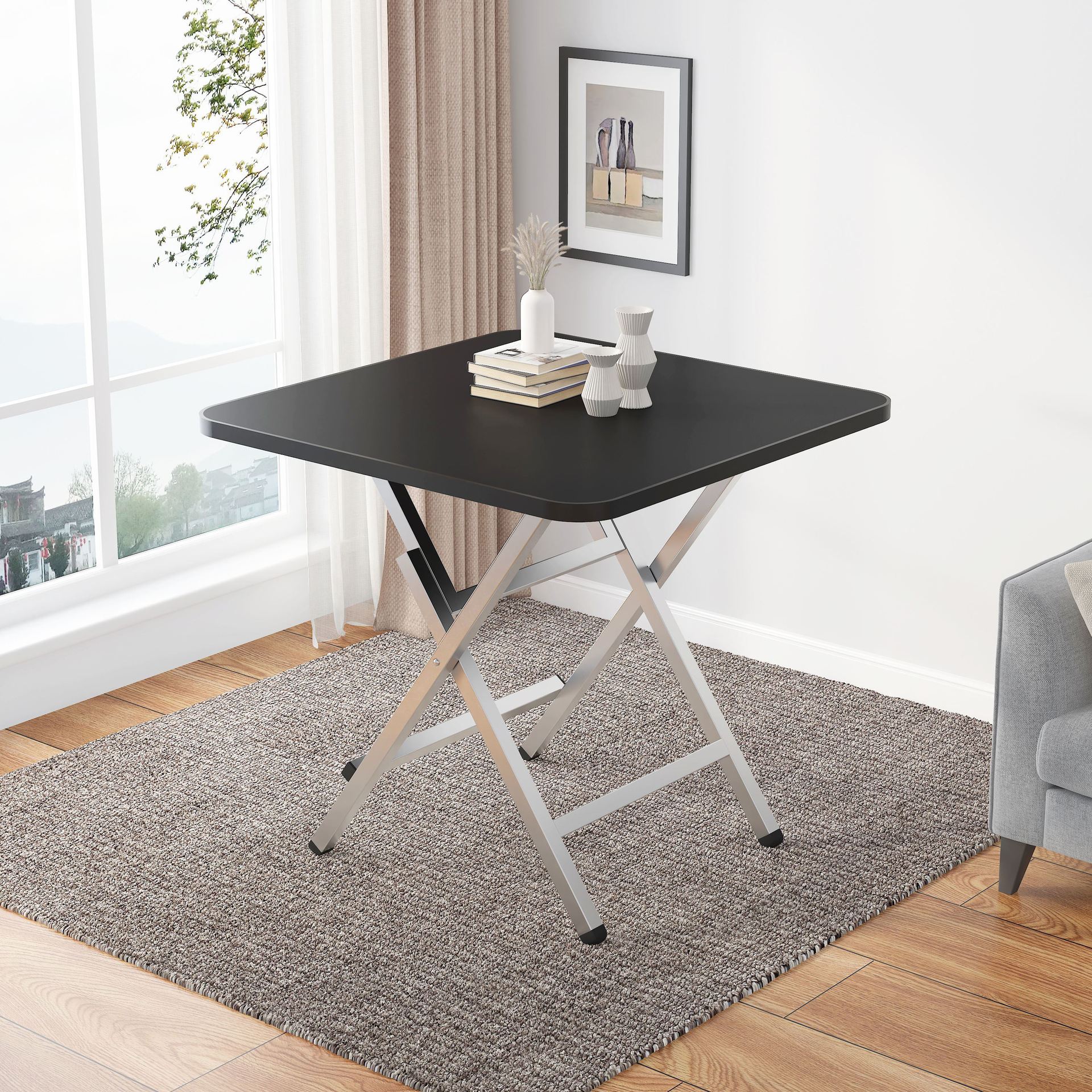 Mesa plegable alquiler de alquiler de mesa de comedor al aire libre portátil mesa de estand simple mesa de comedor casera mesa cuadrada