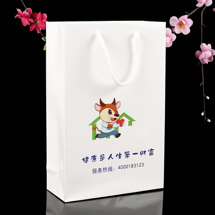 白卡纸袋 服装手提袋 礼品包装袋广告袋印刷玩具白卡纸袋LOGO设计
