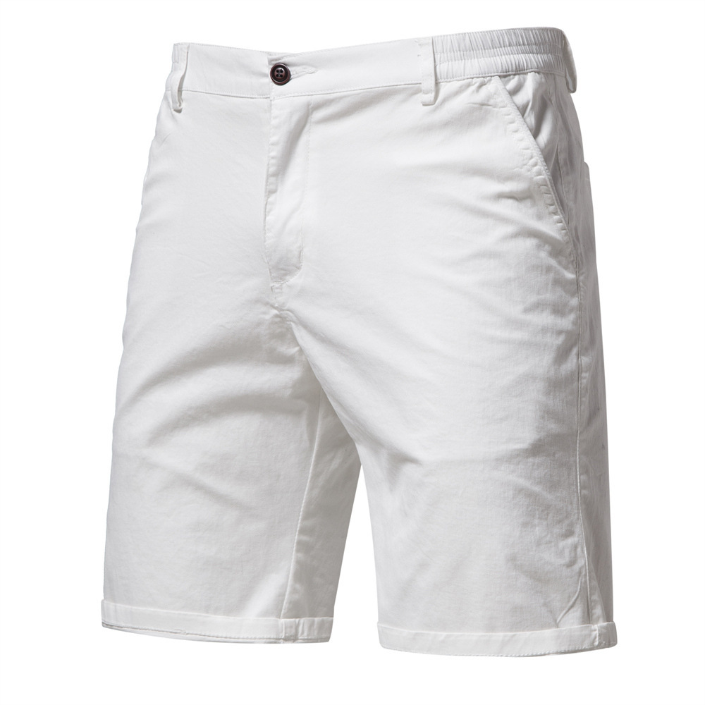 Casual Cotton Shorts For Men Five-point Straight Fit Solid Colour_voghion.com