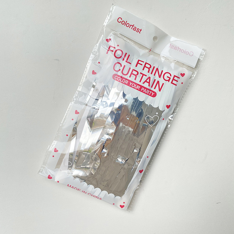 Cortina de seda de lluvia brillante transfronteriza decoración de la atmósfera de fondo de la fiesta de cumpleaños 1 * 2 metros cortina de seda de lluvia al por mayor