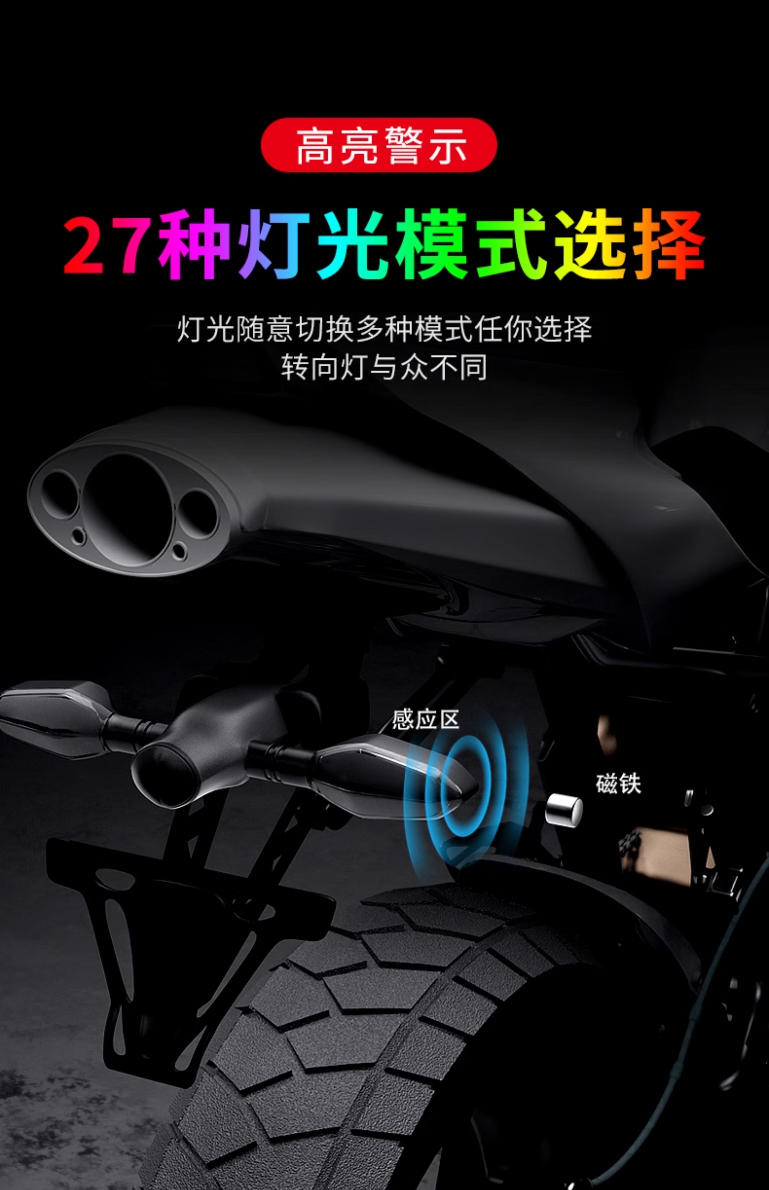 Motorcycle turn signal projector light, electric vehicle light, modified electric bike high-brightness LED headlight, spotlight, tail light