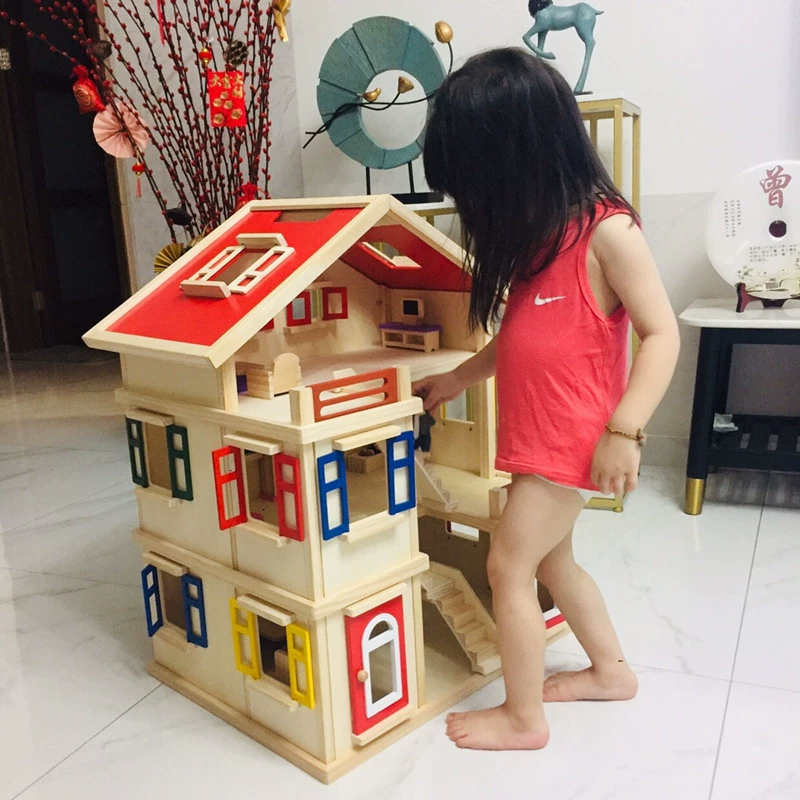 Хут, вилла для принцессы, дом, деревянная игрушка, кукла для семьи