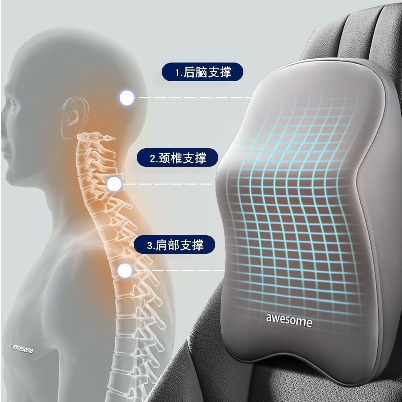 자동차 머리 받침 도매 자동차 메모리 폼 목 베개 허리 보호 자동차 베개 쿠션 시트 세트 일반 증가