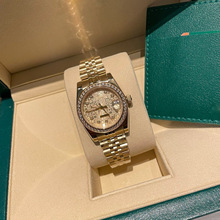 微商代发劳家蚝式恒动日志31MM瑞士石英女表日志系列橄榄绿手表