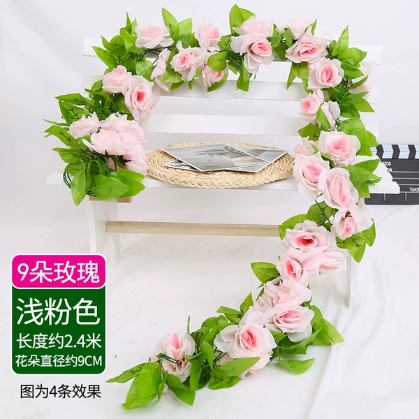 9 flowers-light powder roses (2 pieces)