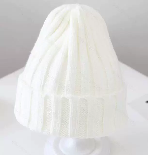 儿童冬季针织帽纯色保暖无檐便帽男孩女孩帽子