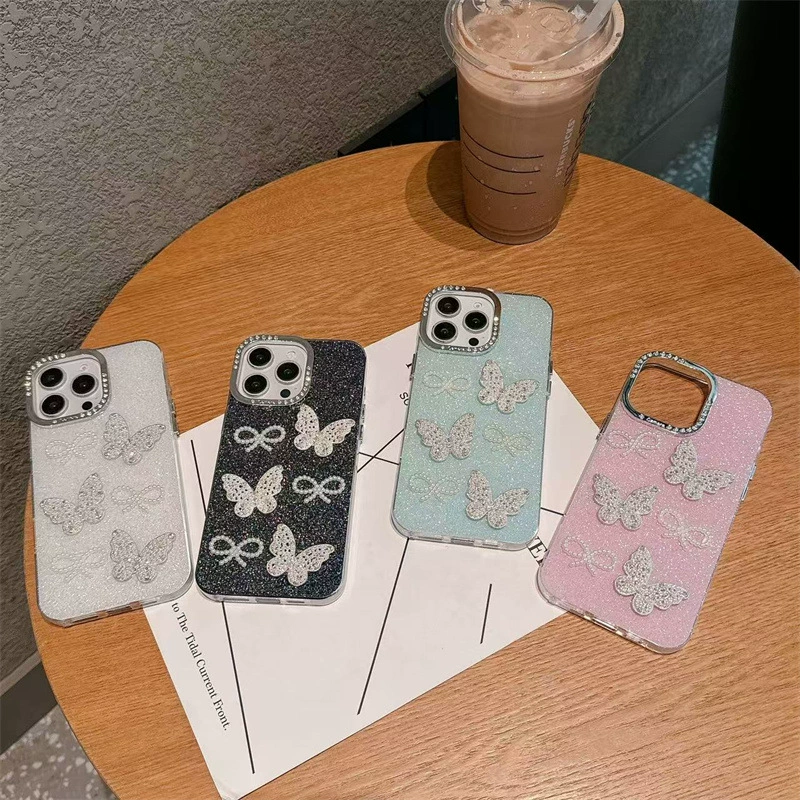 Чехол для телефона (Apple) iPhone 11–17 серии, 3D‑бантик, противоударная защита