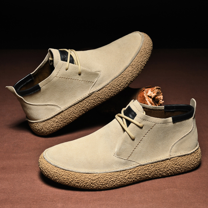 2025 nuevos zapatos de skate de cuero transfronterizos anti-veludera, botas Martin, zapatos de cuero casuales de hombre retro Zhongbang. image 2