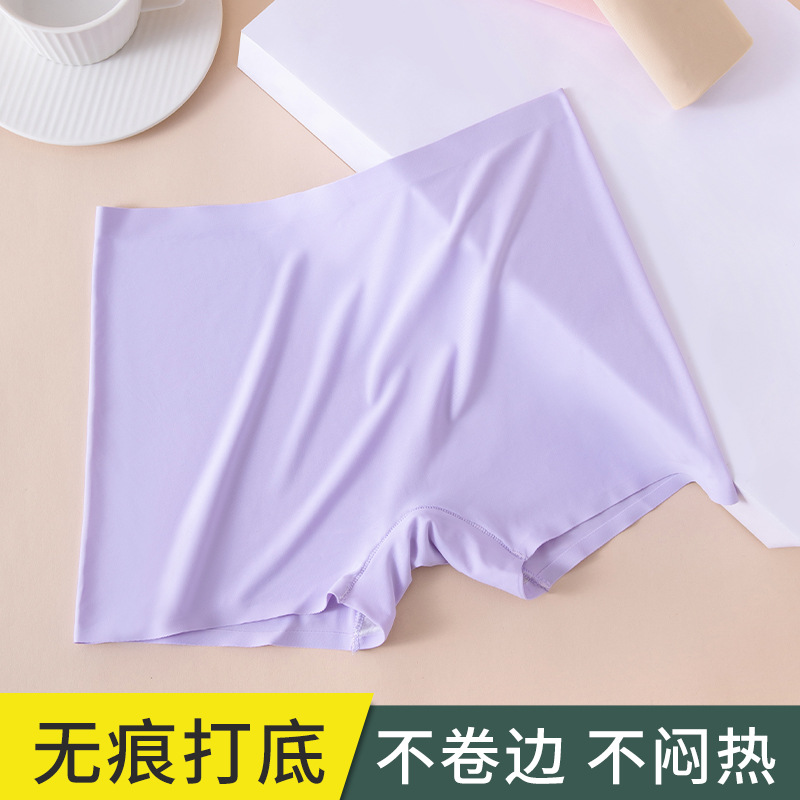 Taobao estilo explosivo calzoncillos boxer de seda de hielo para mujer anti-desgaste 2025 sin costuras transpirables bragas gratis dos en uno pantalones cortos de seguridad