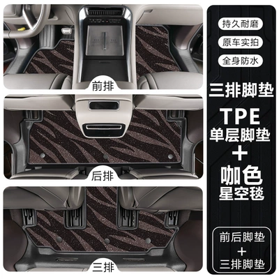 Modelə uyğun ayaqaltı: coverage 25-26 model six-seater floor - tengshi-n925-26-model-six-seater-single-layertpe-floor-mat-coffee-colored-starry-sky-carpet
