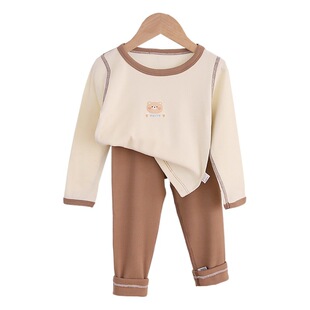 Children's De velvet home wear autumn and winter girls' pajamas underwear suit baby boys' boneless warm autumn clothes long pants