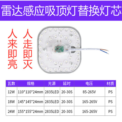 OD59 wholesale sound and light control led wick lamp radar human body induction property stair aisle ceiling lamp modification