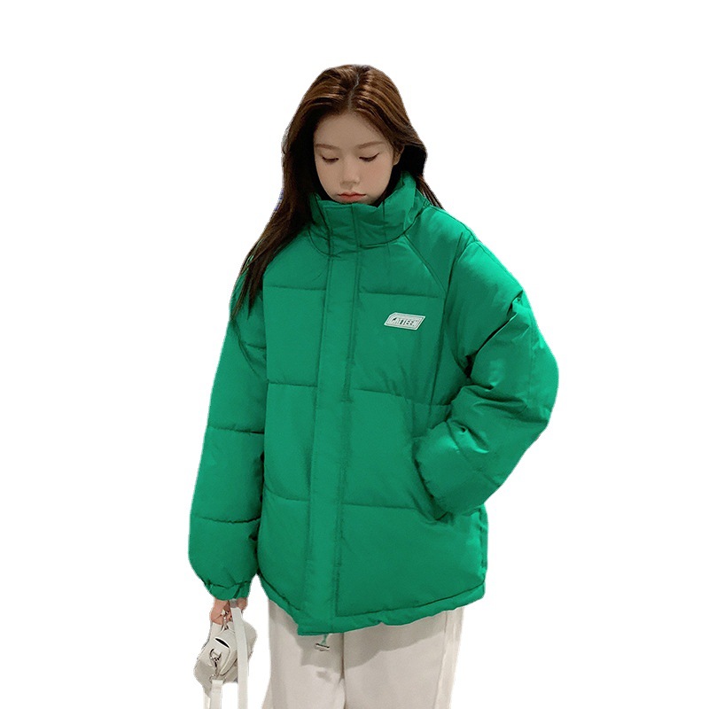 2023 Winter New Down Cotton Coat Women's Loose BF Style Stand Neck Short Cotton Coat Thickened Student Bread Shirt_voghion.com