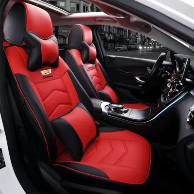 Seat Cover for, Modelə uyğun (Original) oturacaq örtükləri - fashionable-red-and-black-luxury-versionwith-2-cloud-silk-cotton-headrests-2-cloud-silk-cotton-waistrests-five-seats-nappa-leather-full-surround-in-front-and-rear-rows