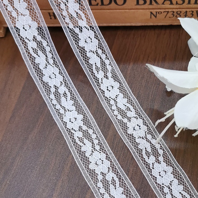 Wholesale in Stock 2.1cm White Lace Trim Hair Accessories Handmade DIY Bow Ribbon Hat Lace Trim